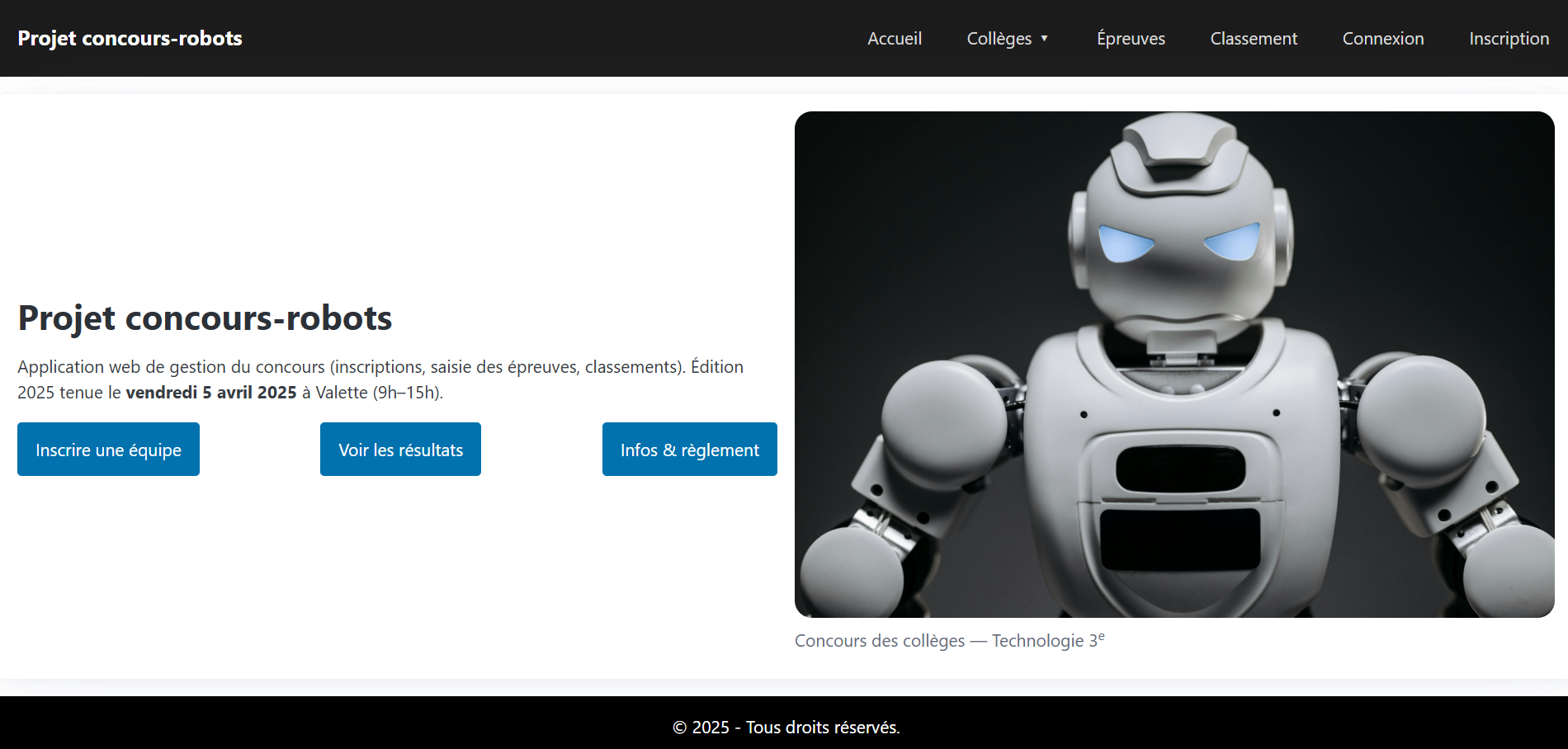 Gestion compétition robotique